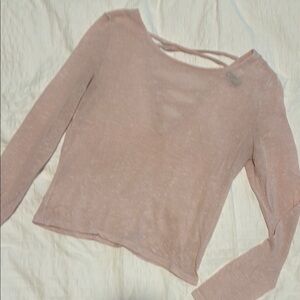 H&M Pink Sheer Long Sleeve Blouse